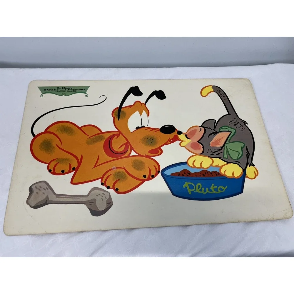 Vintage Disney Laminated Placemats *Lot of 3* Jungle Book Pluto Snow White 60's